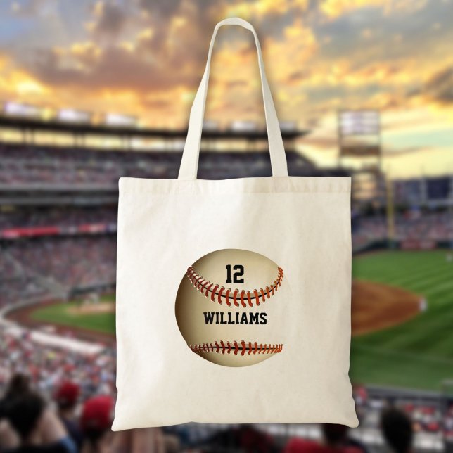 Tote Bag Nom personnalisé Numéro de base-ball Sports (Personalized Name Number Baseball Sports Tote Bag)