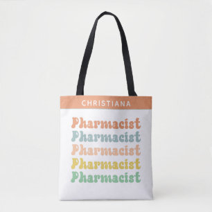 Tote Bag Nom personnalisé Pharmacien Pharmacien rétro Super