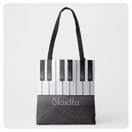 Tote Bag NOM personnalisé Pianist Piano Keys professeur de 