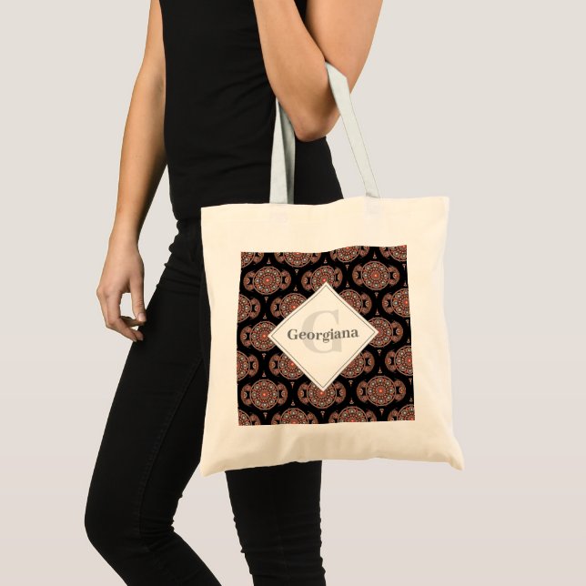Tote Bag Nom personnalisé Retro Safari Sunset Bohemian Mand (Devant (produit))