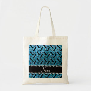 Tote Bag Nom personnalisé sky bleu parties scintillant bott