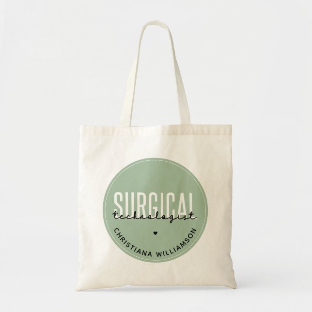 Tote Bag Nom personnalisé Technologue chirurgical Med Surg  (Devant)