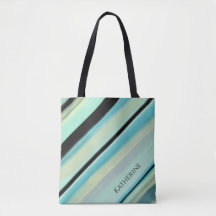 Nom personnalisé Turquoise Jaune Rayures Noires 