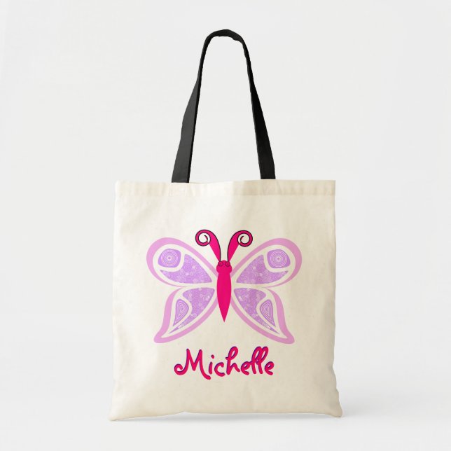 Tote Bag Nom pourpre rose de papillon (Devant)