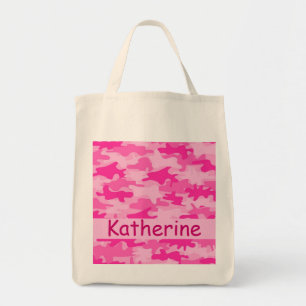 Tote Bag Nom rose de camouflage de Camo personnalisé