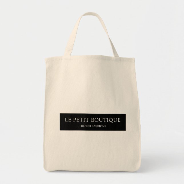 Tote Bag Nom simple personnalisé de la Boutique noire (Devant)