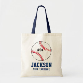 Tote Bag Nombre nommé de l'équipe du joueur de baseball