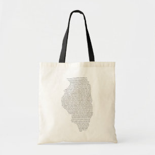Tote Bag Noms de ville de l'Illinois sur la forme de carte
