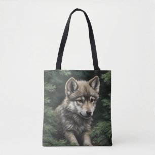 Tote Bag North Woods Wolf Cub Fourre-tout