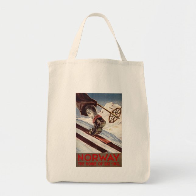 Tote Bag Norvège - La maison du ski (Devant)