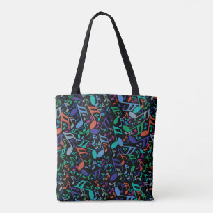 Tote Bag Notes de musique colorée