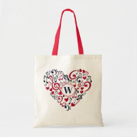 Notes musicales Clefs Amour musical Coeur Monogram