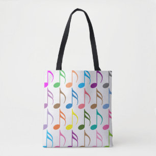 Tote Bag Notes musicales colorées motif