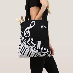 Tote Bag Notes musicales et clés brouillées personnalisé