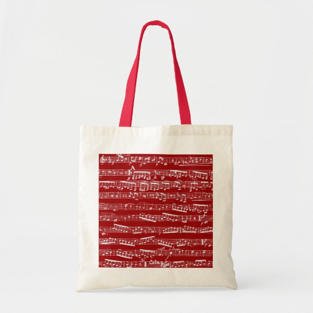 Tote Bag Notes rouges de musique (Devant)
