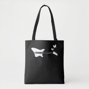 Tote Bag Notes sur les papillons de guitare de l'amoureux d