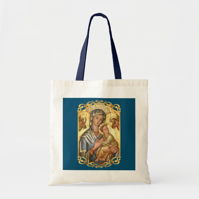 Tote Bag Notre-Dame de l'aide perpétuelle Béni Mère Marie (Devant)
