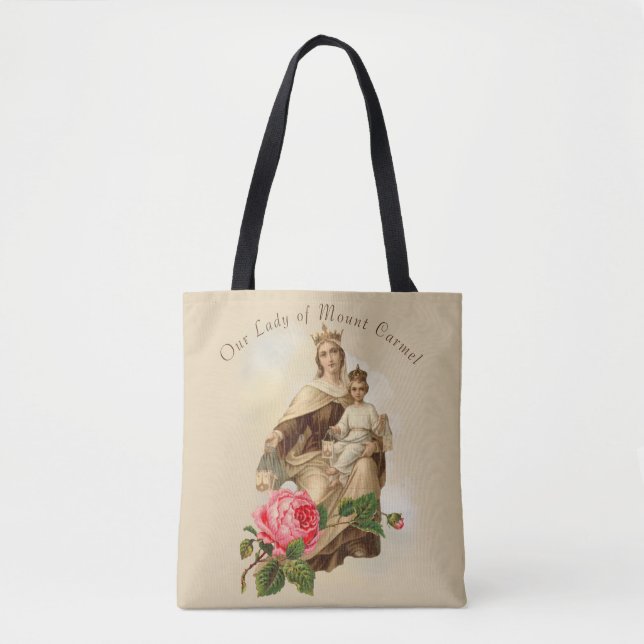Tote Bag Notre Dame du Mont Carmel Prière Jésus Scapulaire (Devant)