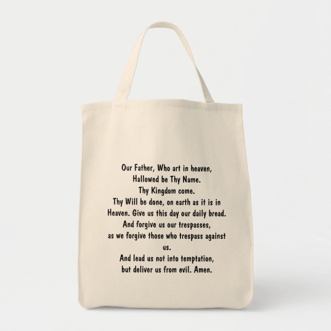 Tote Bag Notre père, que l'art dans le ciel, Hallowed soit (Devant)