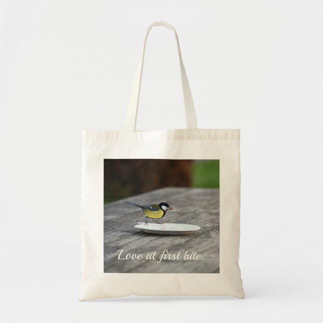 Tote Bag Nourriture Bleue Tit sur Plate de gâteau Amour à l (Devant)