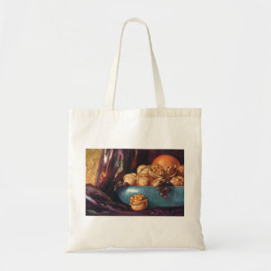 Tote Bag Nourriture vintage, noix et fruits dans un bol ble