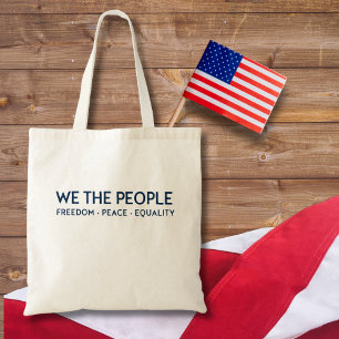 Tote Bag NOUS LE PEUPLE Liberté Paix Égalité Bleu