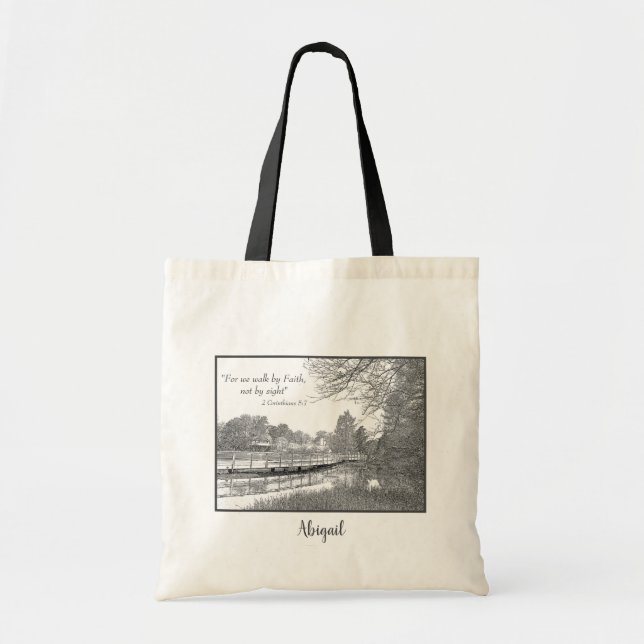 Tote Bag Nous Marchons Par La Foi Pas En Vue (Devant)