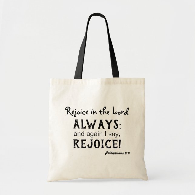 Tote Bag Nous nous réjouissons noir et blanc (Devant)
