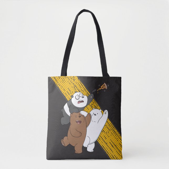Tote Bag Nous Ours Nus - Dernière tranche de pizza (Devant)