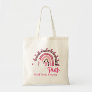 Tote Bag Nous Portons Pink Leopard Rainbow Cancer du Sein