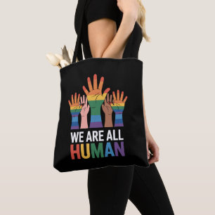 Tote Bag Nous sommes tous arc-en-ciel humain LGBTQ Fierté L