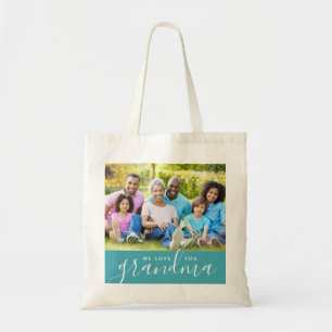 Tote Bag Nous t'aimons Mamie Photo personnalisée Cadeau de