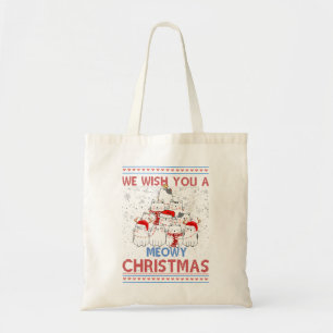 Tote Bag Nous Vous Souhaitons Un Chat Meowen Chat Noël Chau