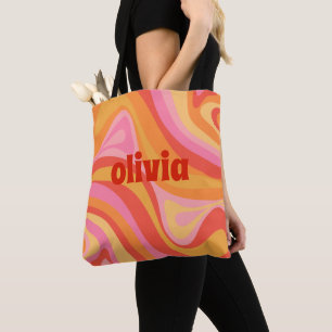 Tote Bag Nouveau motif abstrait rétro personnalisé Groove
