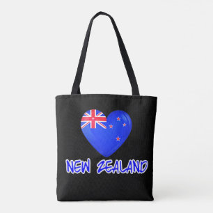 Tote Bag Nouvelle-Zélande Drapeau Coeur moderne