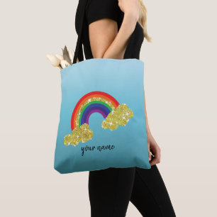 Tote Bag nuage brillant de parties scintillant en faux or a
