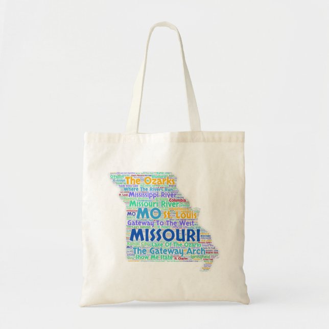 Tote Bag Nuage de mot du Missouri (Devant)