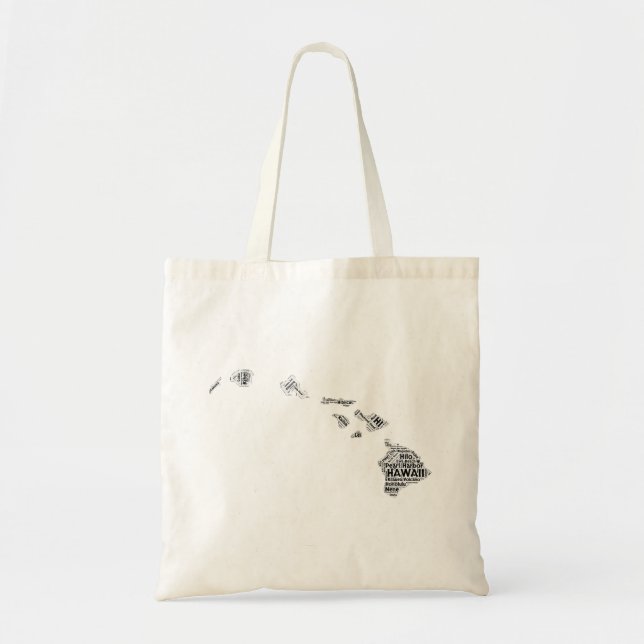 Tote Bag Nuage de mots de l'État d'Hawaii (Devant)