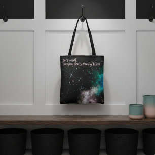 Tote Bag Nuages colorés étoiles dans la typographie spatial