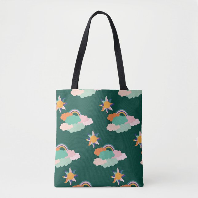 Tote Bag Nuages colorés Rainbows Motif sans couture (Devant)