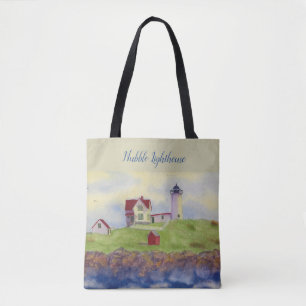 Tote Bag Nubble Lighthouse Maine, Cape Neddick, York Maine 