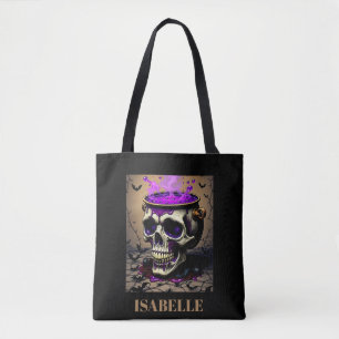 Tote Bag nuit d'halloween gothique du crâne hanté