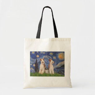 Tote Bag Nuit étoilée - Deux terriers de Fox à poil dur
