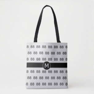 Tote Bag Numéro personnalisé 88 sur argent