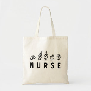 Tote Bag Nurse ASL hand sign language Nursing Grad RN gifts