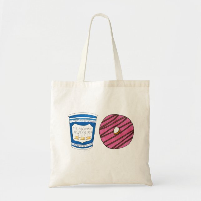 Tote Bag NYC Petit Déjeuner Panier Café Donut Doughnut Food (Devant)