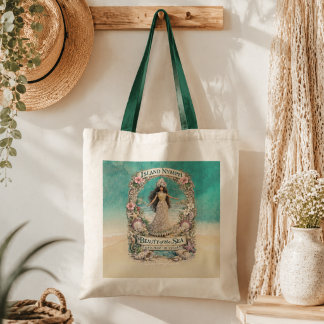 Tote Bag Nymphe de l'île Art Tropical Spirituel Océan Fanta