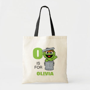 Tote Bag O est pour Oscar le Grouch   Ajoutez votre nom