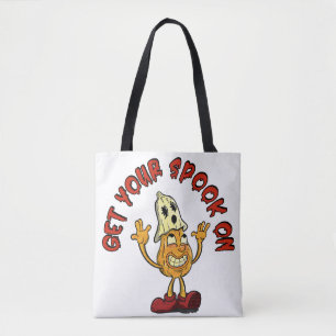 Tote Bag Obtenez votre Spook sur la mascotte citrouille rét