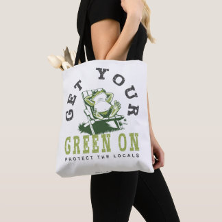 Tote Bag Obtenez Votre Vert Sur La Grenouille Amusante Cita